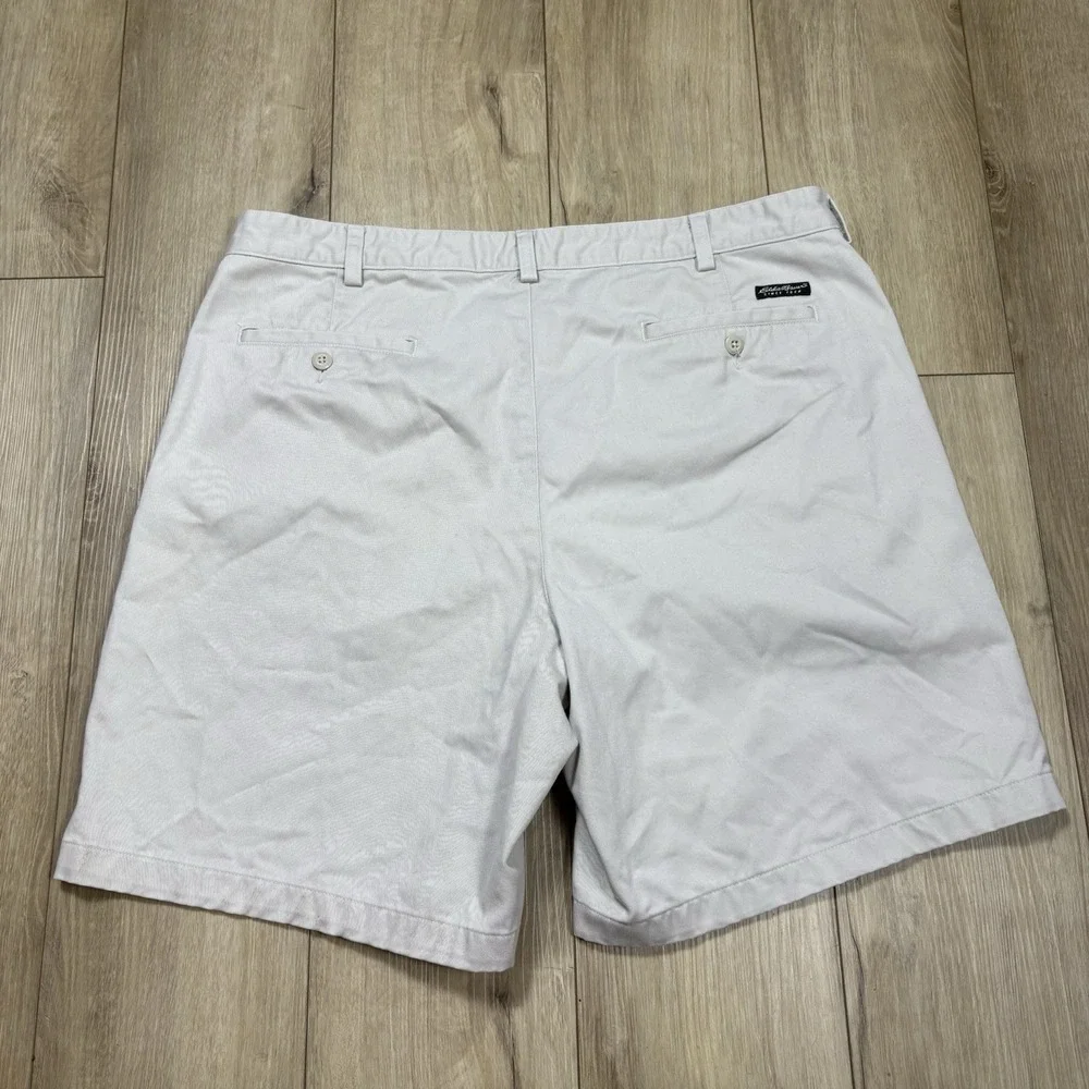 Eddie Bauer Shorts Mens Size‎ 40 Khaki Beige Flat Front 8